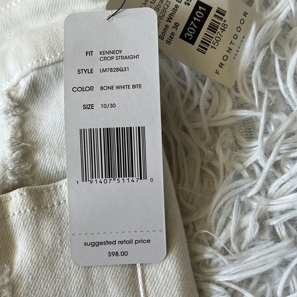Liverpool Women's Kennedy Crop Straight Jeans in bone white bite size 10/30 - Picture 6 of 13